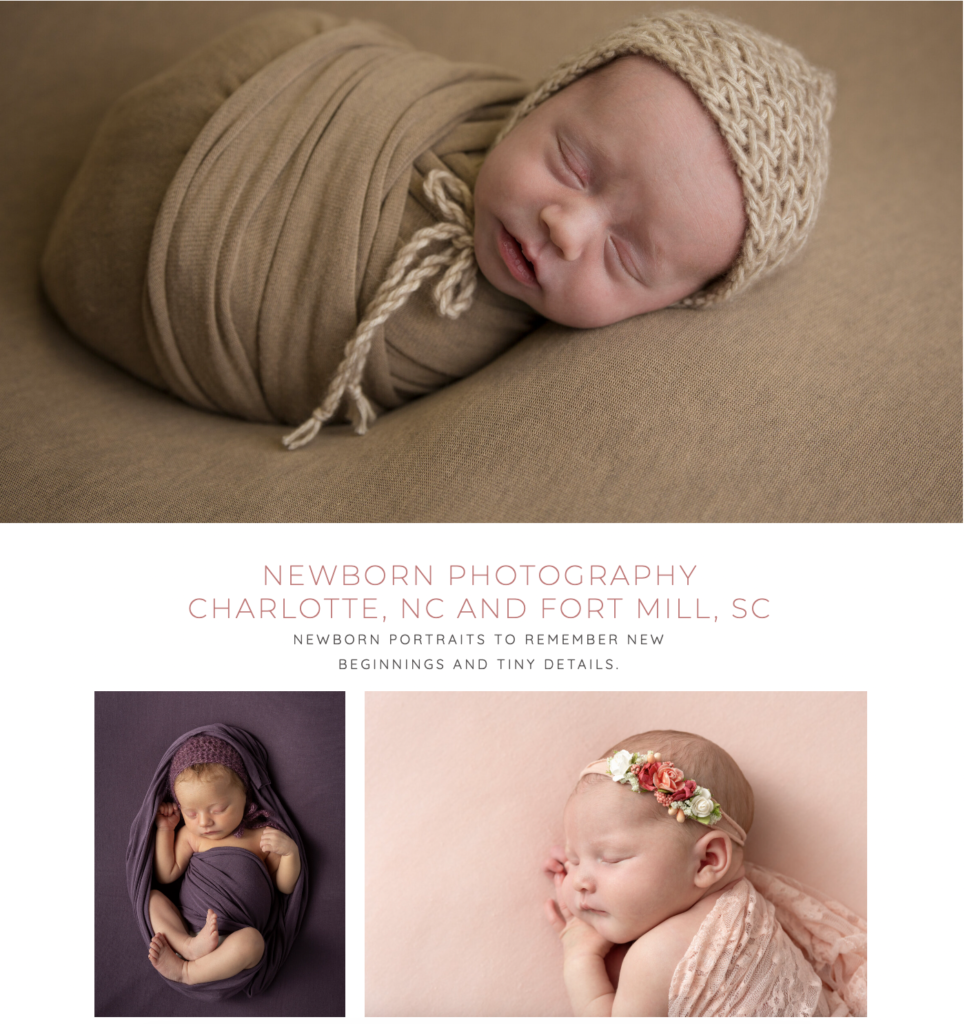 Charlotte web design for newborn photographer